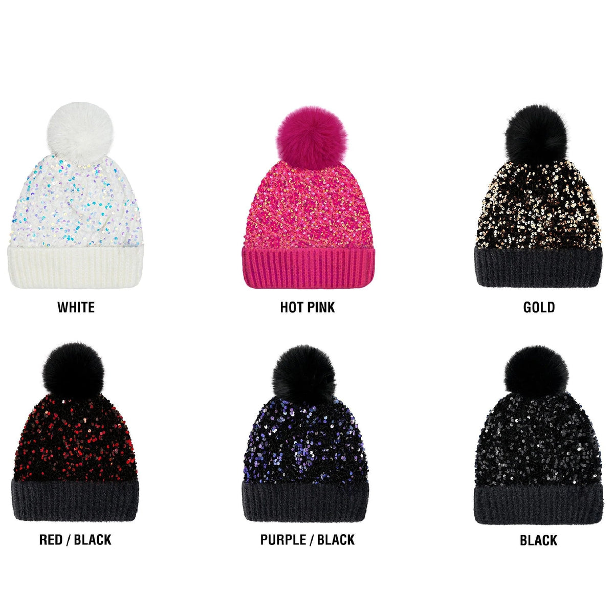 š„Last Day 50% OFF - Winter Sparkly Sequin Pom Beanie