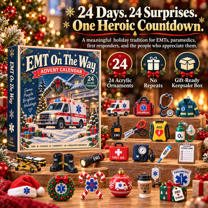 CHRISTMAS KICKOFF 40% OFF - EMT On The Way Advent Calendar 2026 - 24-Day Festive Countdown, Acrylic Charms Blind Box - Gift For Family, Friends