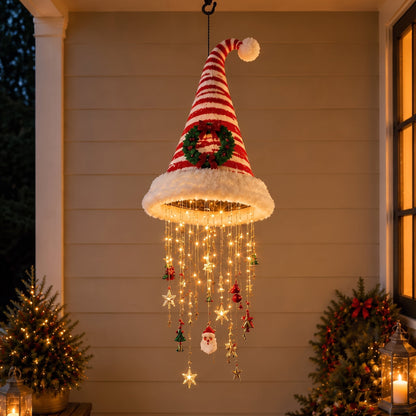 🔥Today 49% OFF - Lighted Santa Hat Hanging Chandelier 🎄