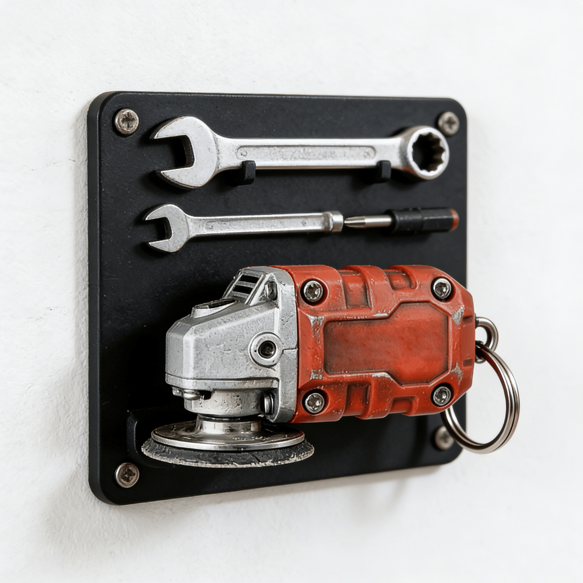 🛠️2-in-1  Mini Grinder Keychain: On-the-Go Smoothing Tool + Tool Enthusiast Collectible