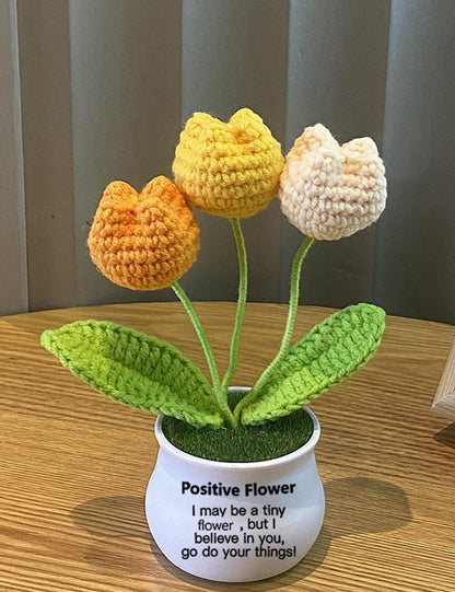 Hand Made To Your Mom Sister Aunt Friend Family Mother's Day Birthday Spiritual Support Crochet Flowers