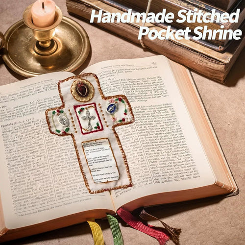🔥Buy more save more-✝️pocket shrine WithSilver cross included Inside