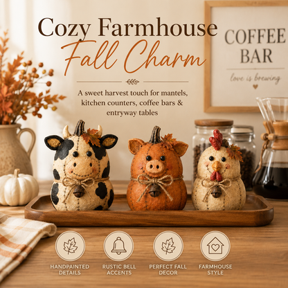 🍂 Pumpkin Friends™ Fall Decor Set – Create a Cozy Farmhouse Autumn Home This Season