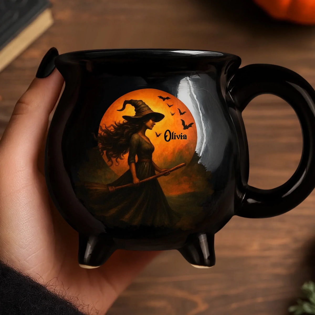 🔮 Witching You a Wicked Brew – Personalized Cauldron Mug for Besties, Sisters & Witchy Souls