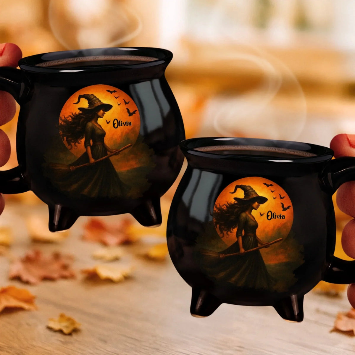🔮 Witching You a Wicked Brew – Personalized Cauldron Mug for Besties, Sisters & Witchy Souls