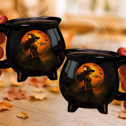 🔮 Witching You a Wicked Brew – Personalized Cauldron Mug for Besties, Sisters & Witchy Souls