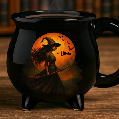 🔮 Witching You a Wicked Brew – Personalized Cauldron Mug for Besties, Sisters & Witchy Souls