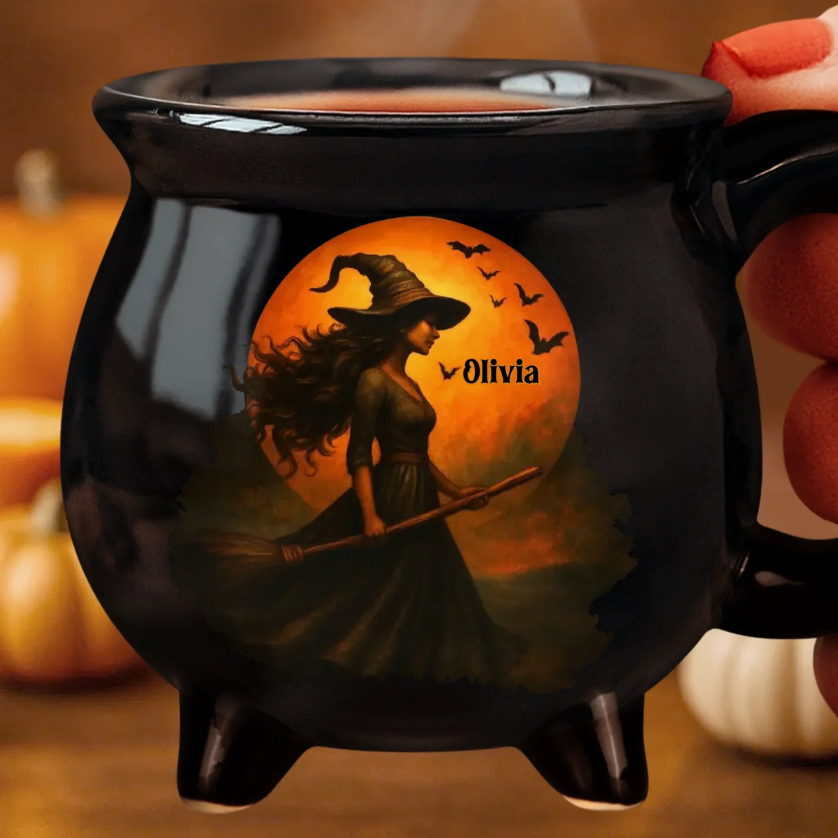 🔮 Witching You a Wicked Brew – Personalized Cauldron Mug for Besties, Sisters & Witchy Souls