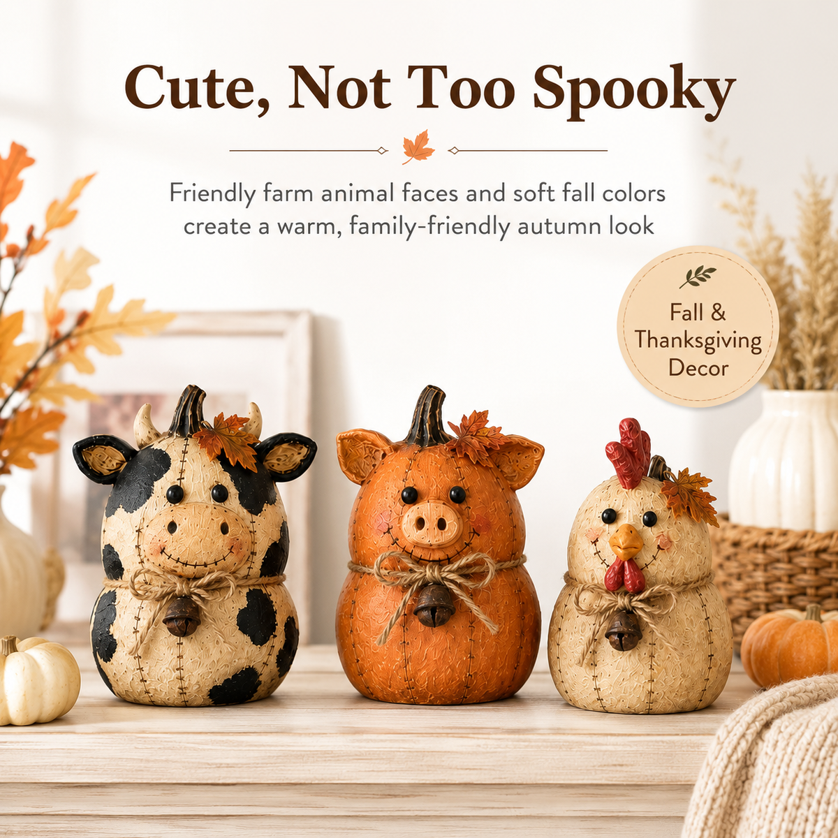 🍂 Pumpkin Friends™ Fall Decor Set – Create a Cozy Farmhouse Autumn Home This Season