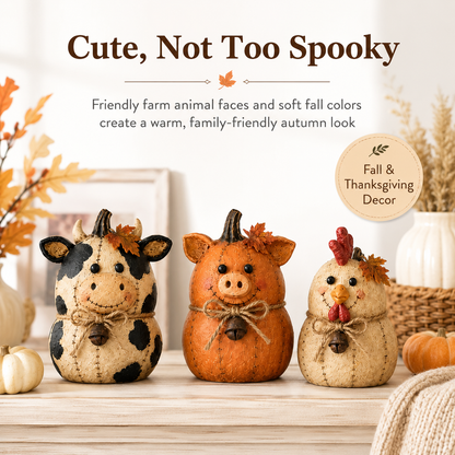 🍂 Pumpkin Friends™ Fall Decor Set – Create a Cozy Farmhouse Autumn Home This Season