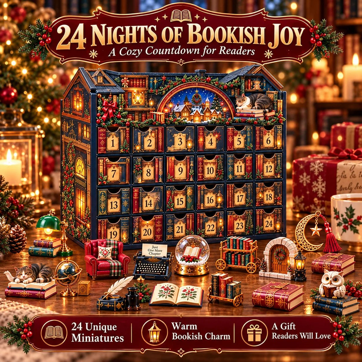 🔥LAST DAY 50% OFF - 24 Nights of Bookish Joy — A Cozy Countdown for Readers