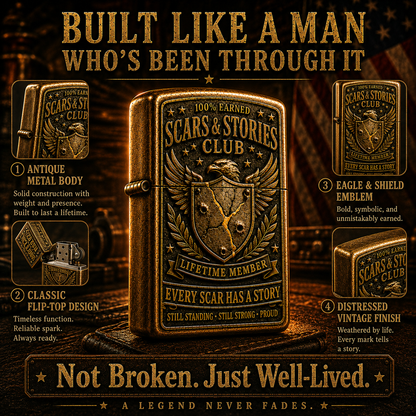 🦅 Scars & Stories Club Vintage Lighter | 2026 Limited Edition Collectible Metal Lighter