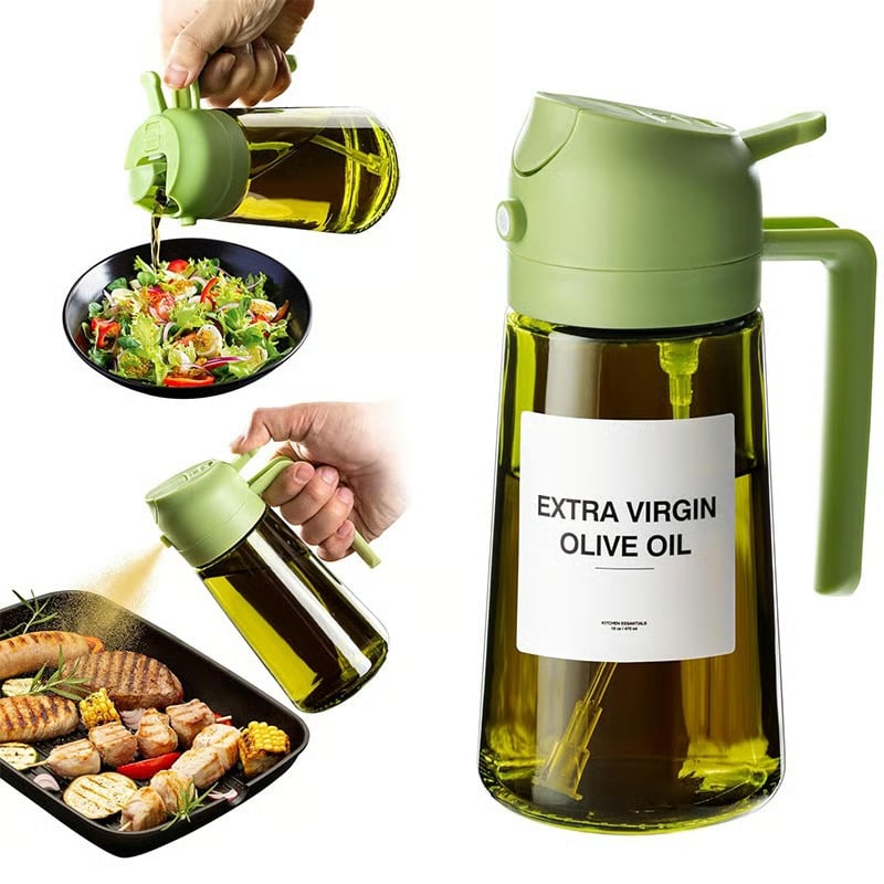 🎁HOT SALE💕2 in 1 Glass Oil Sprayer & Dispenser🔥