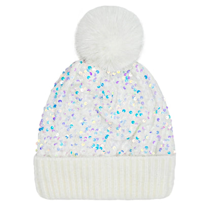 🔥Last Day 50% OFF - Winter Sparkly Sequin Pom Beanie
