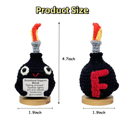 Handmade Crochet F-Bomb With Base
